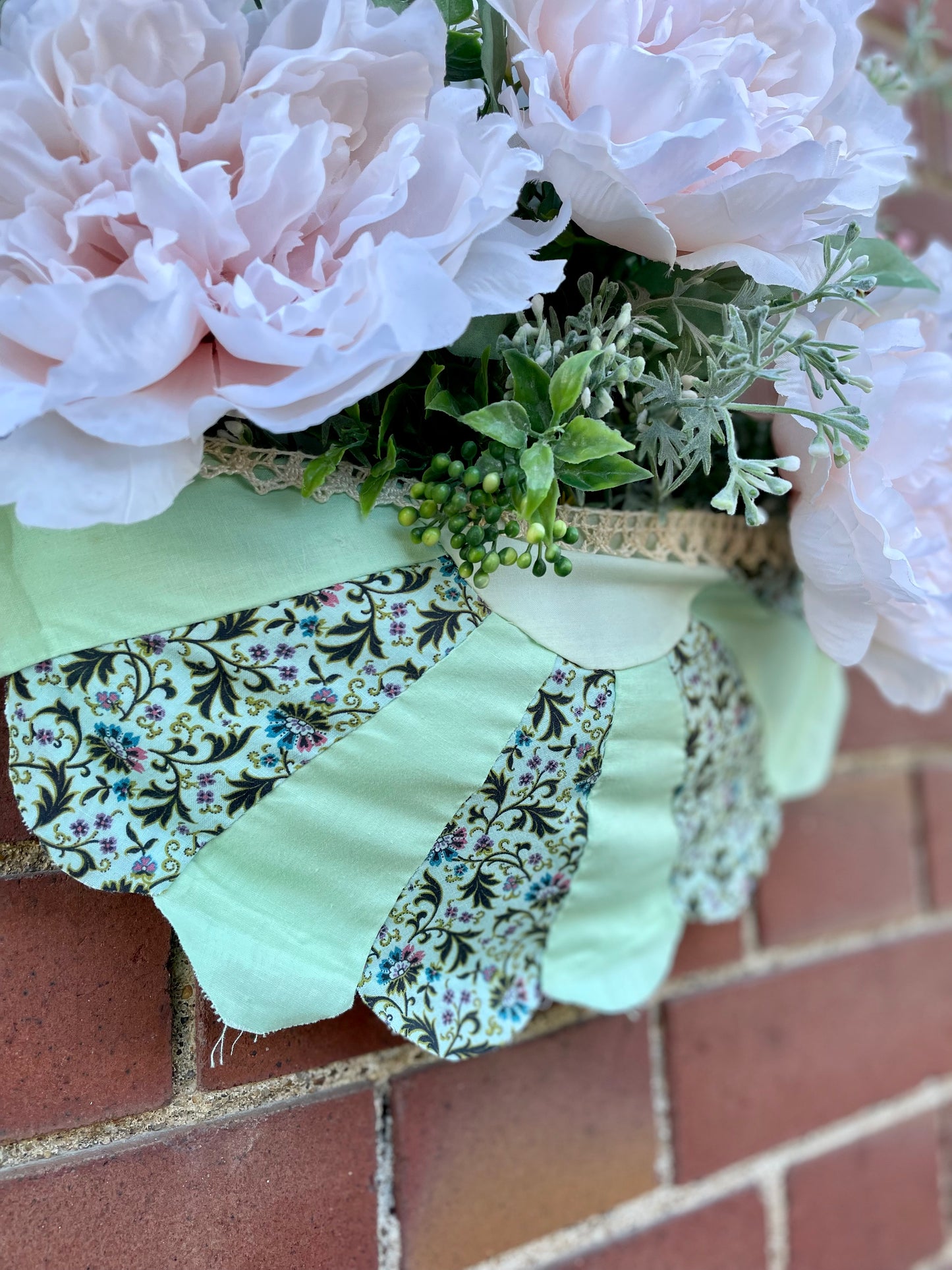 Upcycled Wall Pocket with Beaded Hanger