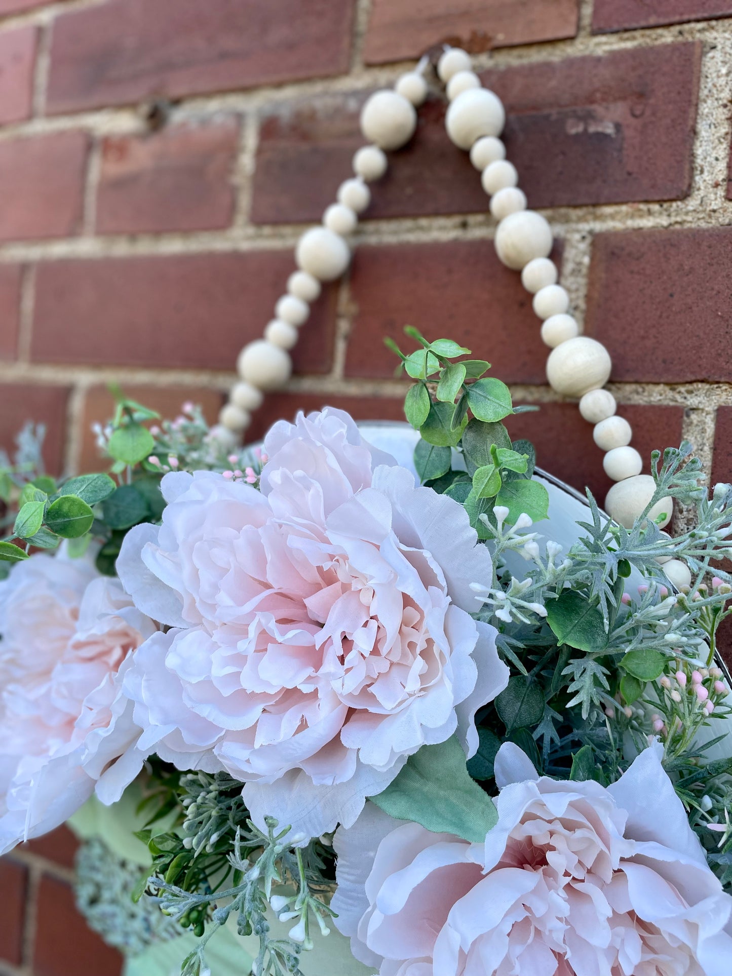 Upcycled Wall Pocket with Beaded Hanger