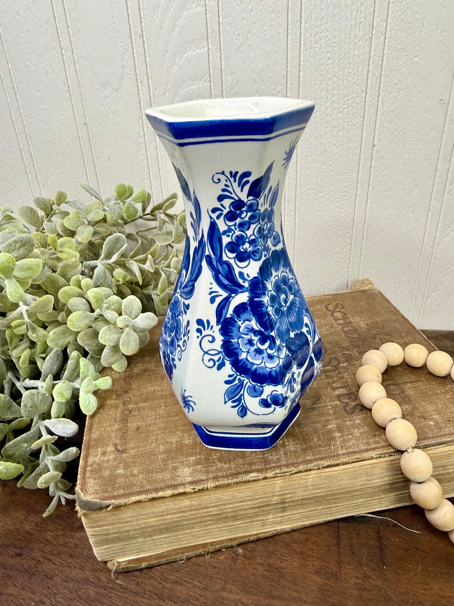 Vintage Astrid Gouda Delft-Style Porcelain Vase