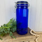 Vintage Cobalt Blue Glass Canister with Wire Clasp