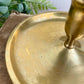 Vintage Tarnished Brass Candle Holder with Drip Plate