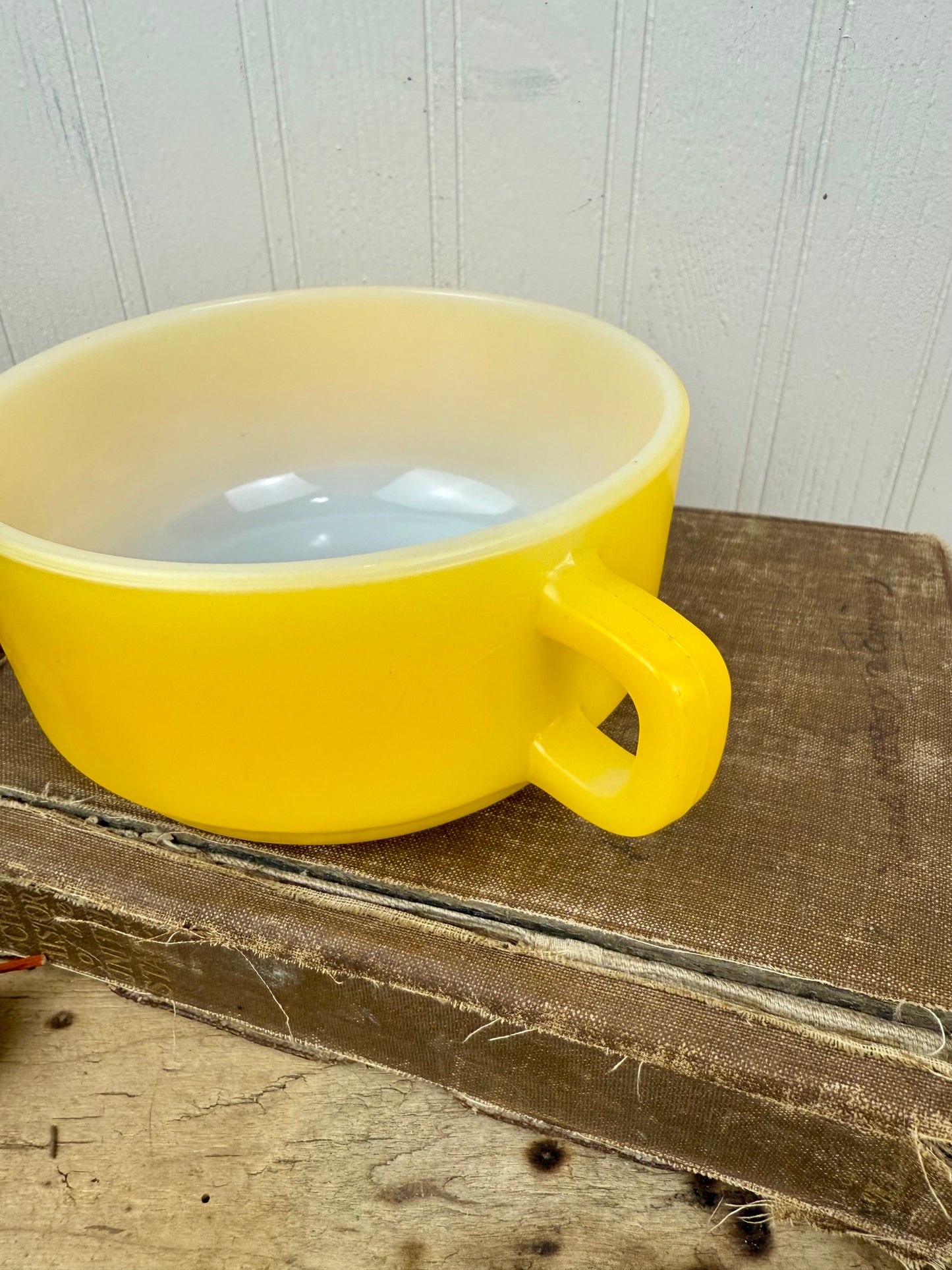 Vintage Anchor Hocking Fire-King Yellow Soup Mug