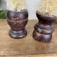 White Bottle Brush Tree Set with Wood Spindle Bases