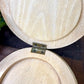 Vintage Wooden Hamburger Press with Roosters