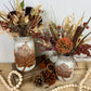 Handmade Upcycled Large Mason Jar Fall Floral Arrangment