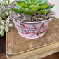 Upcycled Mini Washtub Faux Succulent Plant- Pink