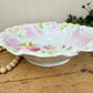 Antique Porcelain Serving Bowl with Hand Painted Florals