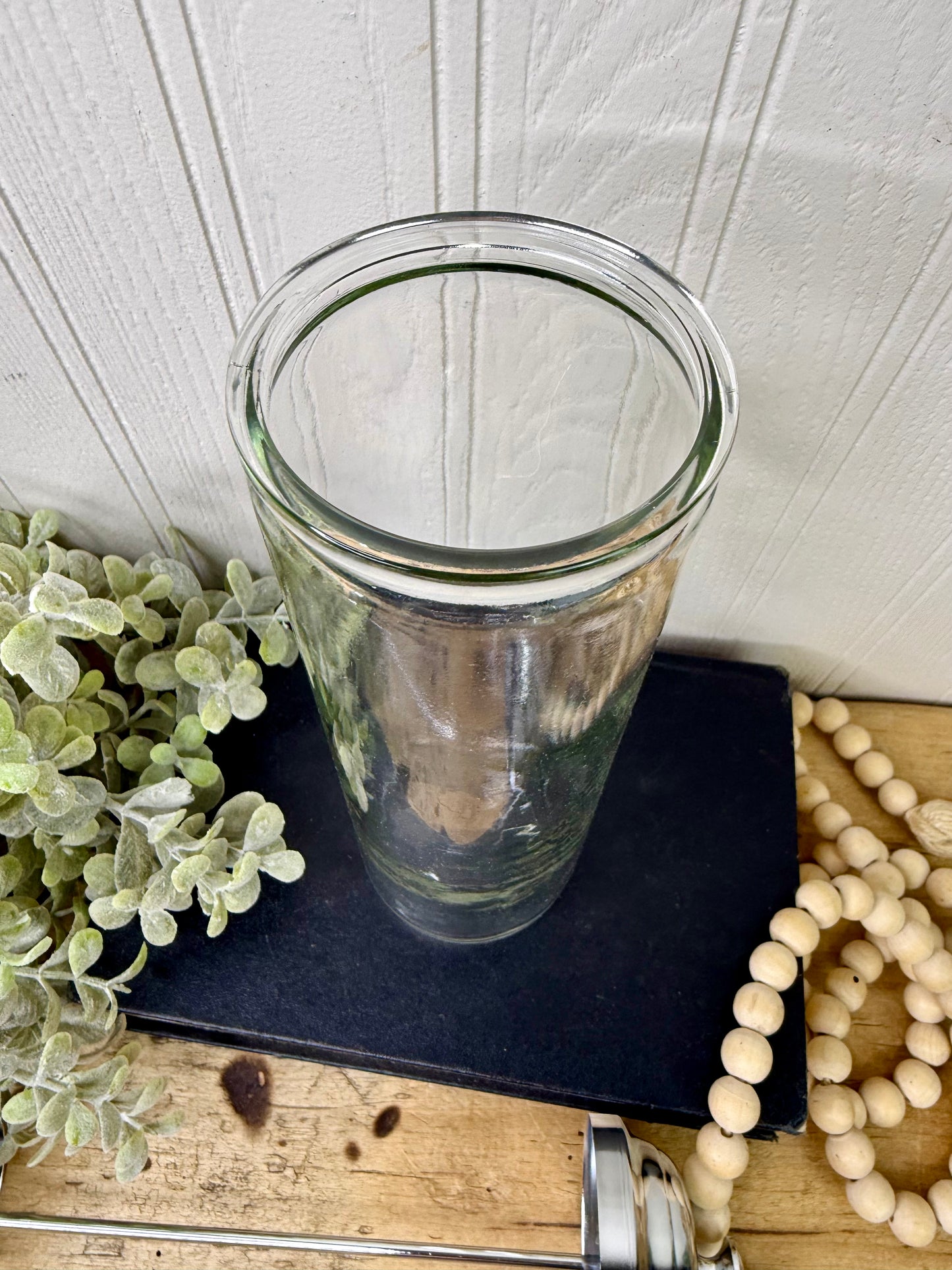 Vintage Mid-Century Glass Straw Dispenser