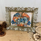 Vintage Brass Frame with Pumpkin Art
