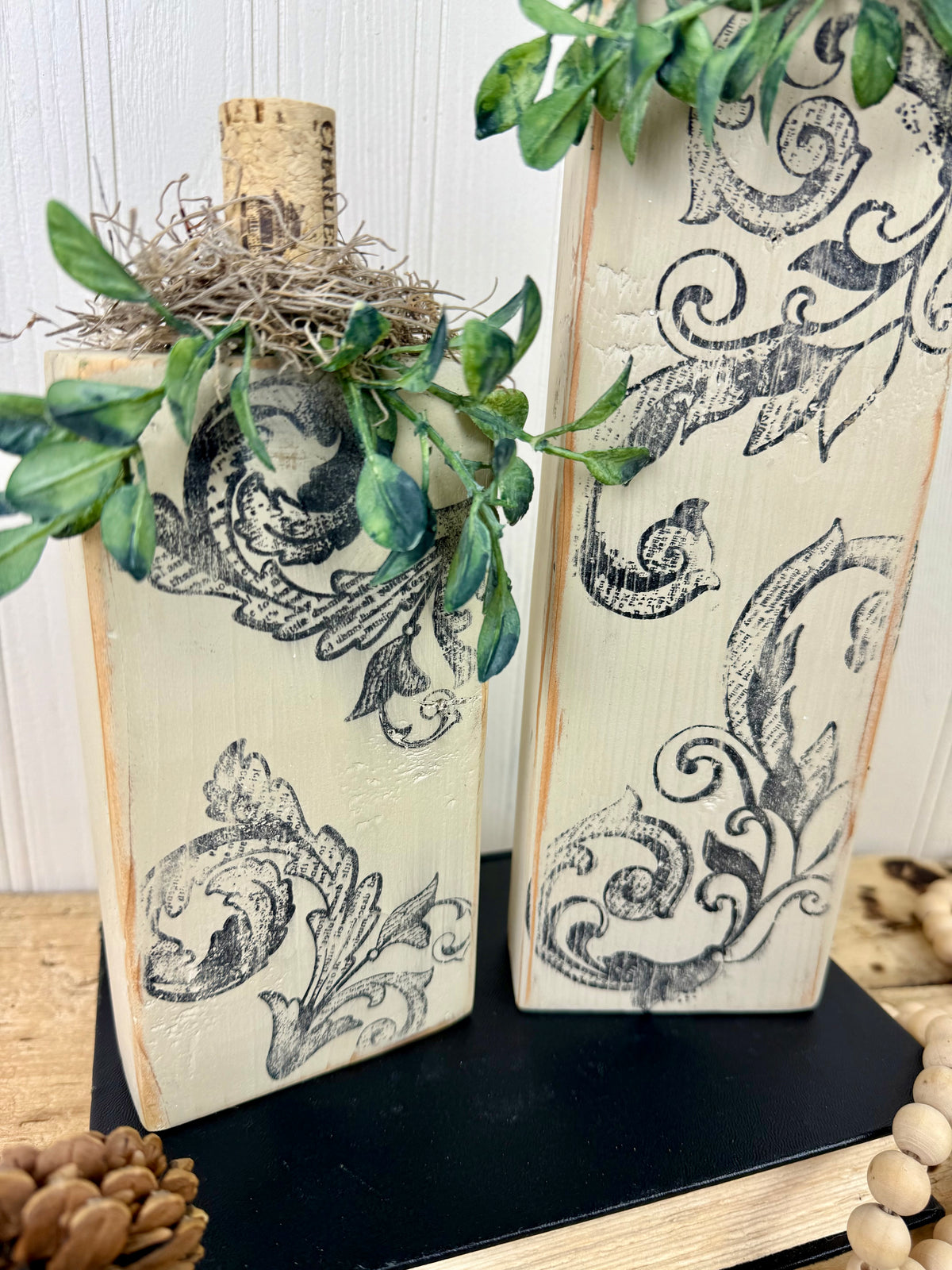 Handmade Stamped Beige Pumpkin Set