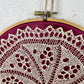 Vintage Handmade Hanging Doily in Embroidery Hoop