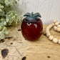 Vintage Crackle Art Glass Red Apple Figurine