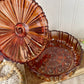 Vintage Marigold Carnival Glass Candy Dish with Lid