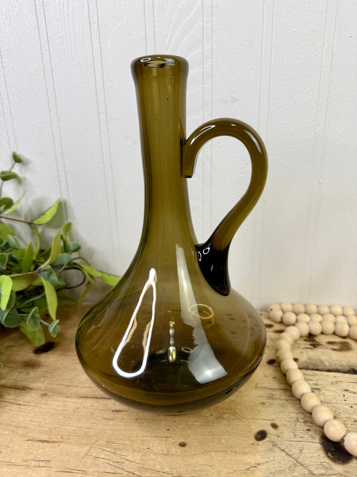 Vintage Empoli Mid-Century Art Glass Pitcher