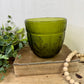 Vintage FTD Mid-Century Green Glass Planter