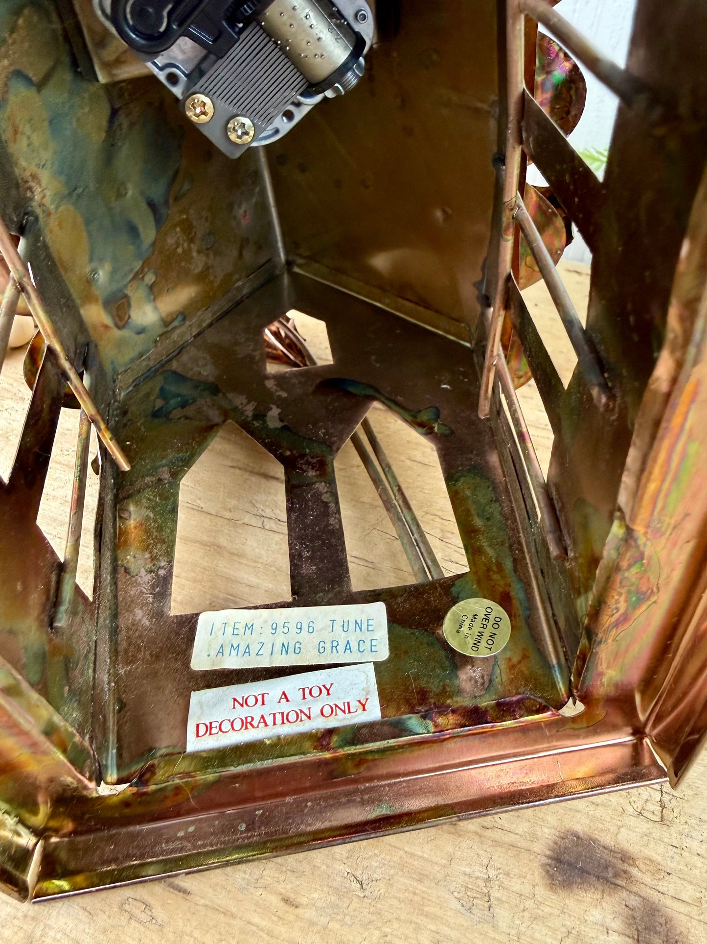 Vintage Mid-Century Berkeley Designs Metal Church Music Box