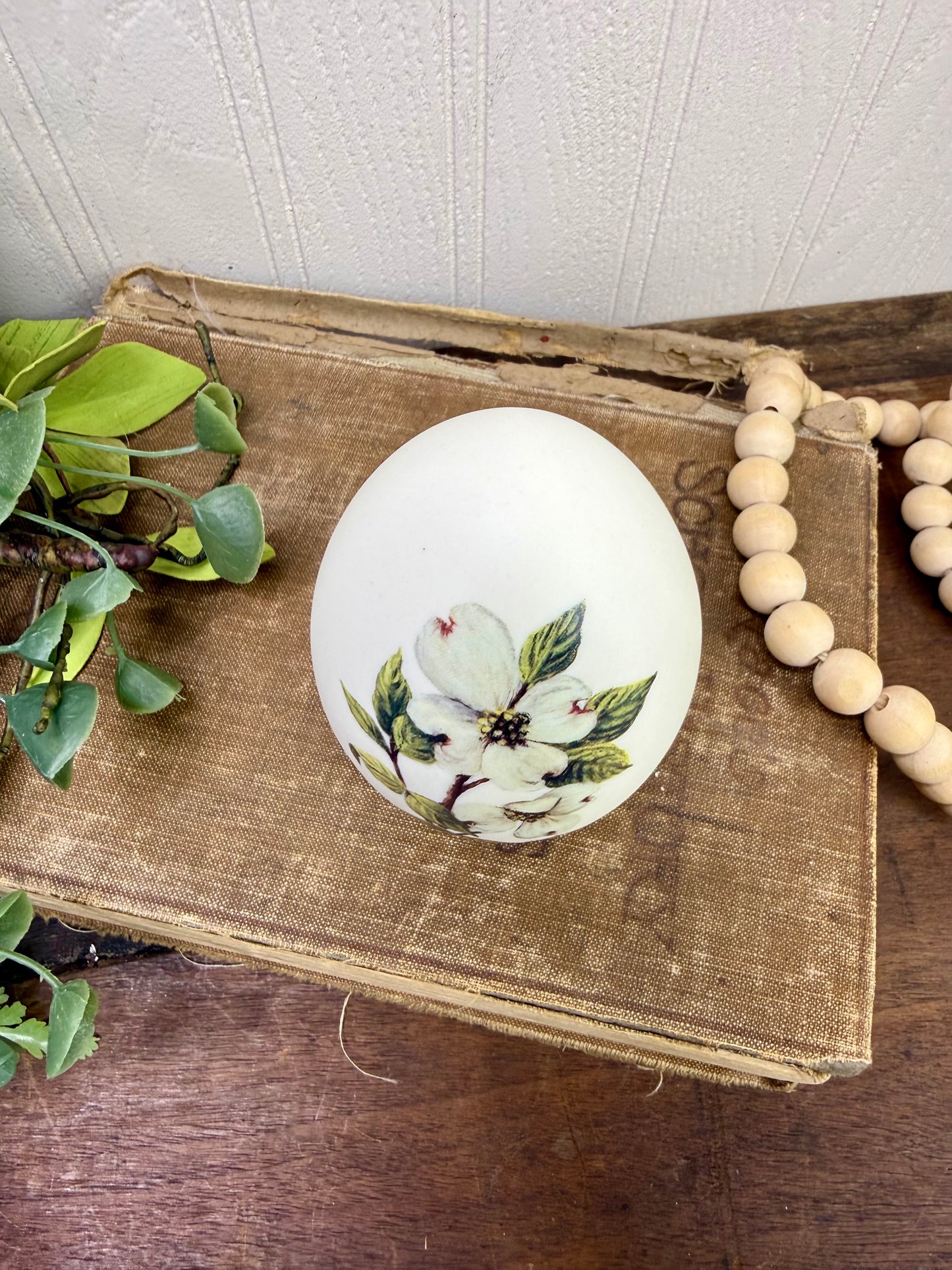 Vintage Hand Painted Large Porcelain Egg