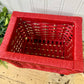 Vintage Rectangular Red Storage Basket