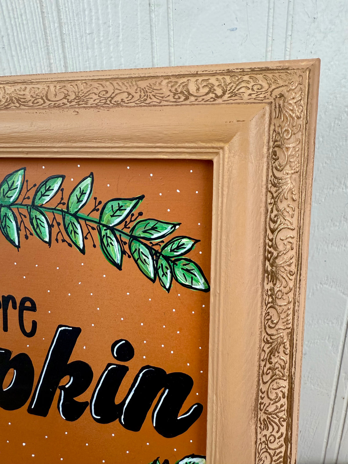 Handmade Upcycled Fall Sign- “Hey There Pumpkin”