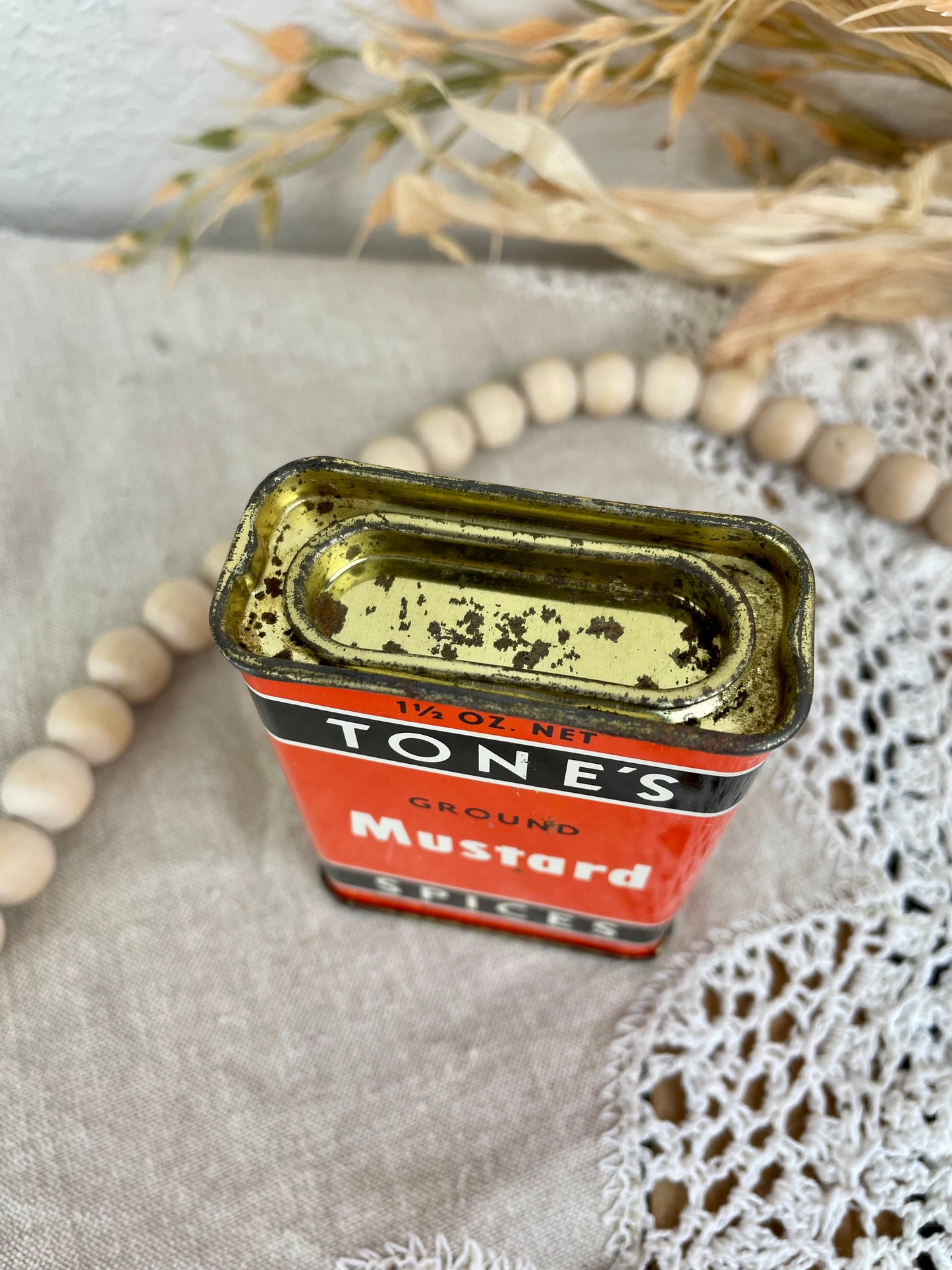 Vintage Tone’s Spice Tin- Mustard