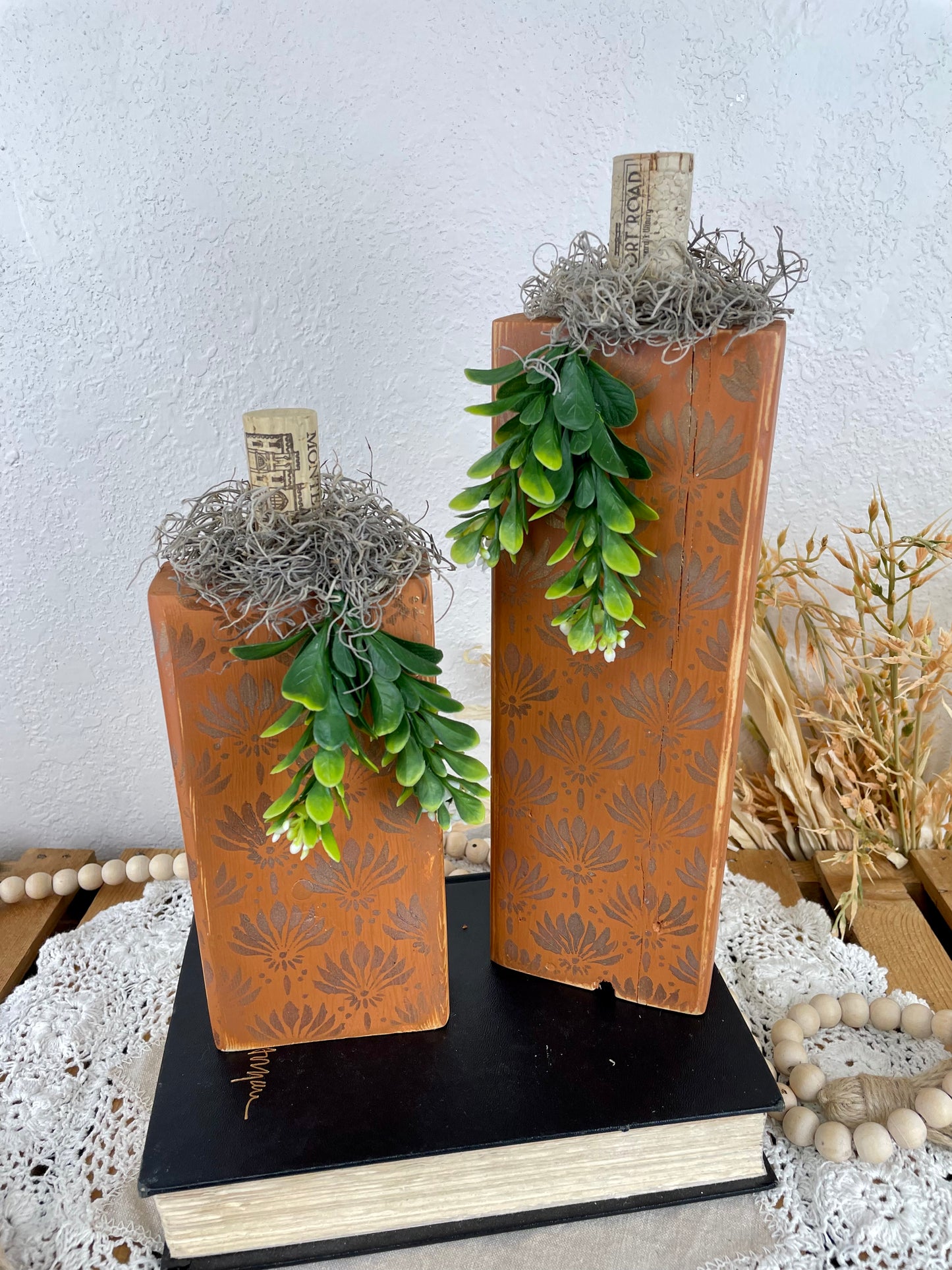 Handmade Orange Pumpkin Set with Metallic Details