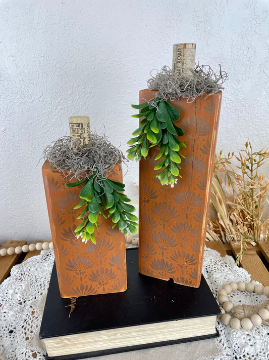 Handmade Orange Pumpkin Set with Metallic Details