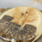 Vintage 1970’s Lucite Trivet with Dried Florals and Wicker Baskets