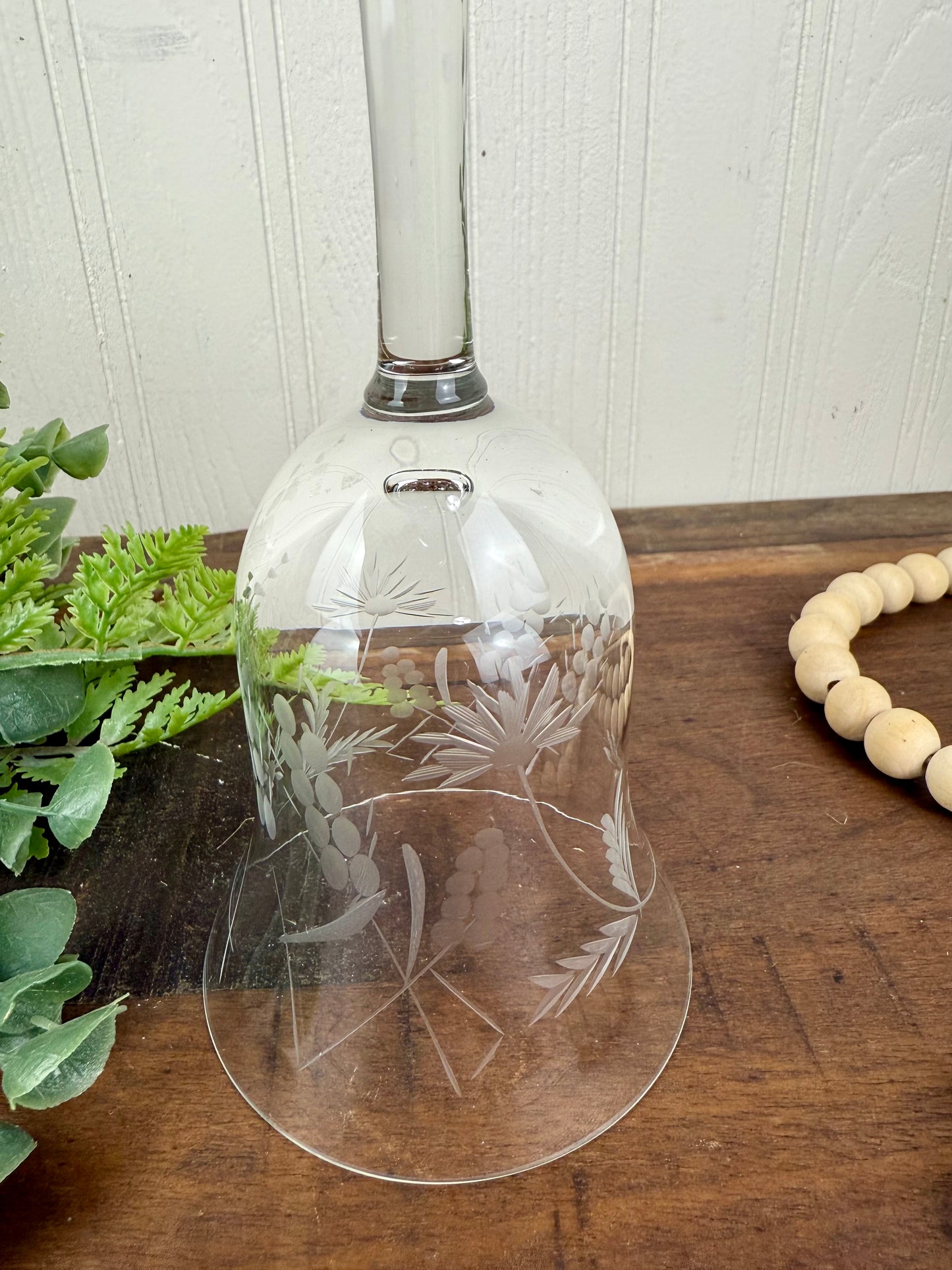 Vintage Mid-Century Princess House Etched Crystal Bell