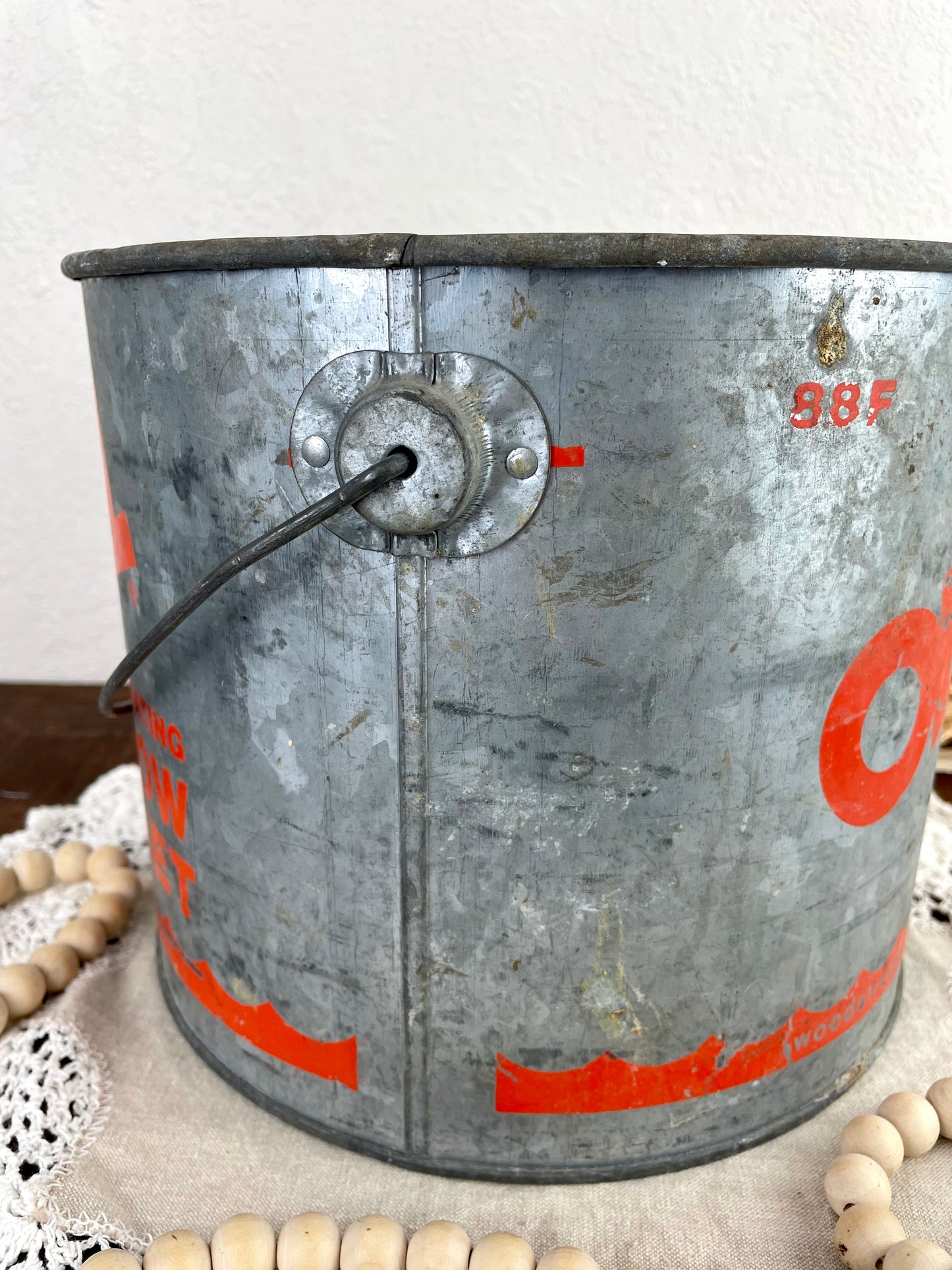 Vintage “Old Pal” Galvanized Minnow Bucket