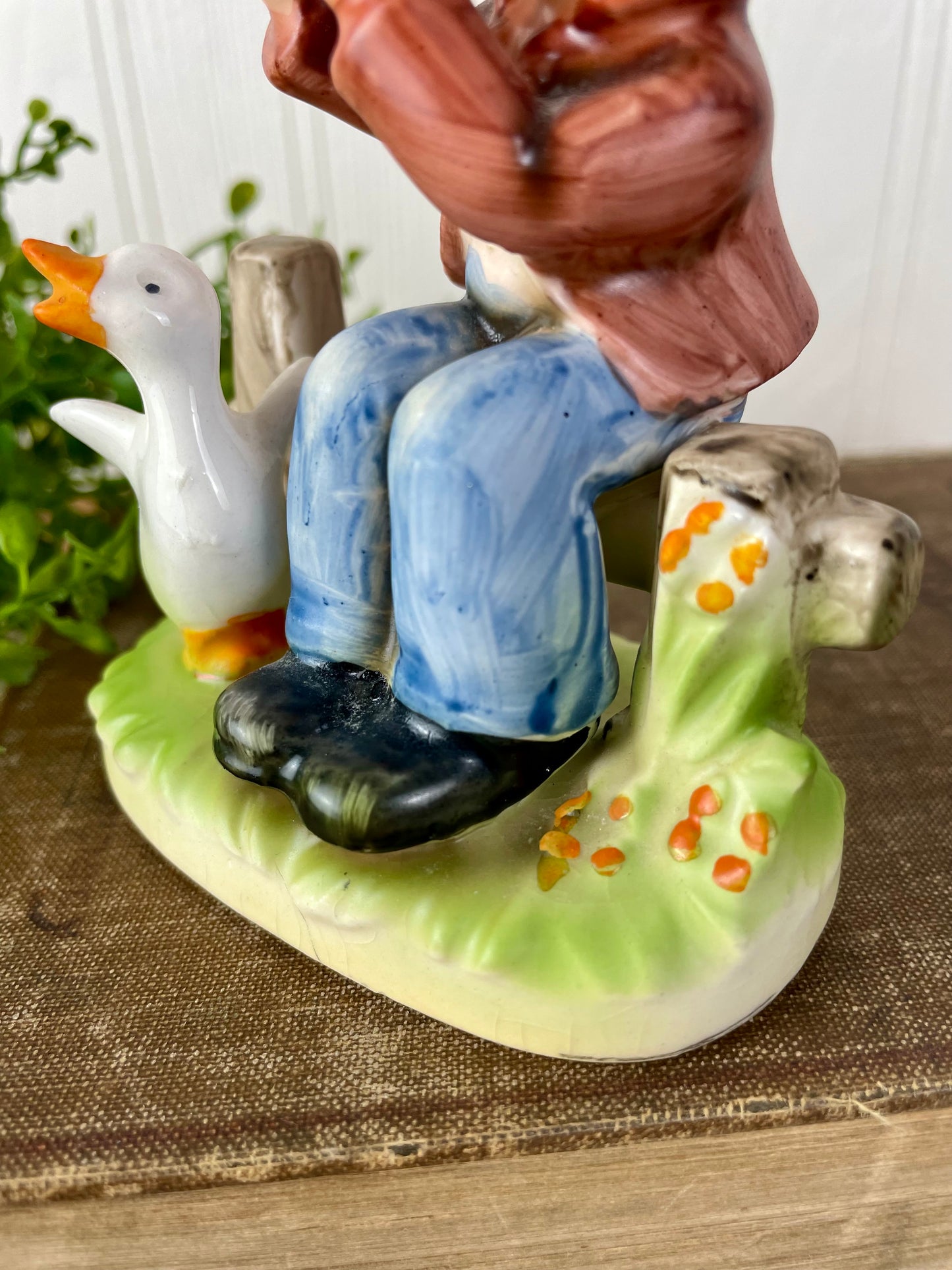 Vintage Napcoware Boy & Duck Ceramic Figurine
