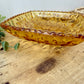 Vintage Hazel-Atlas Glass Starburst Patterned Amber Candy Dish