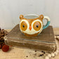 Retro Hand Painted Ceramic Owl Mug