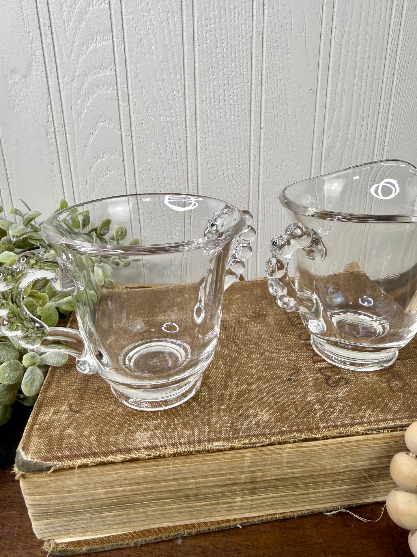 Vintage Imperial Glass Candlewick Creamer and Sugar Set