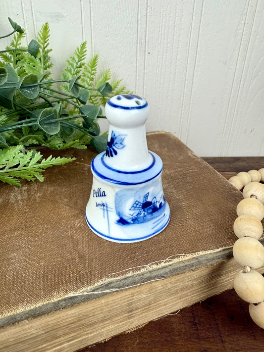 Vintage Hand Painted Delft Porcelain Figurine from Pella, Iowa