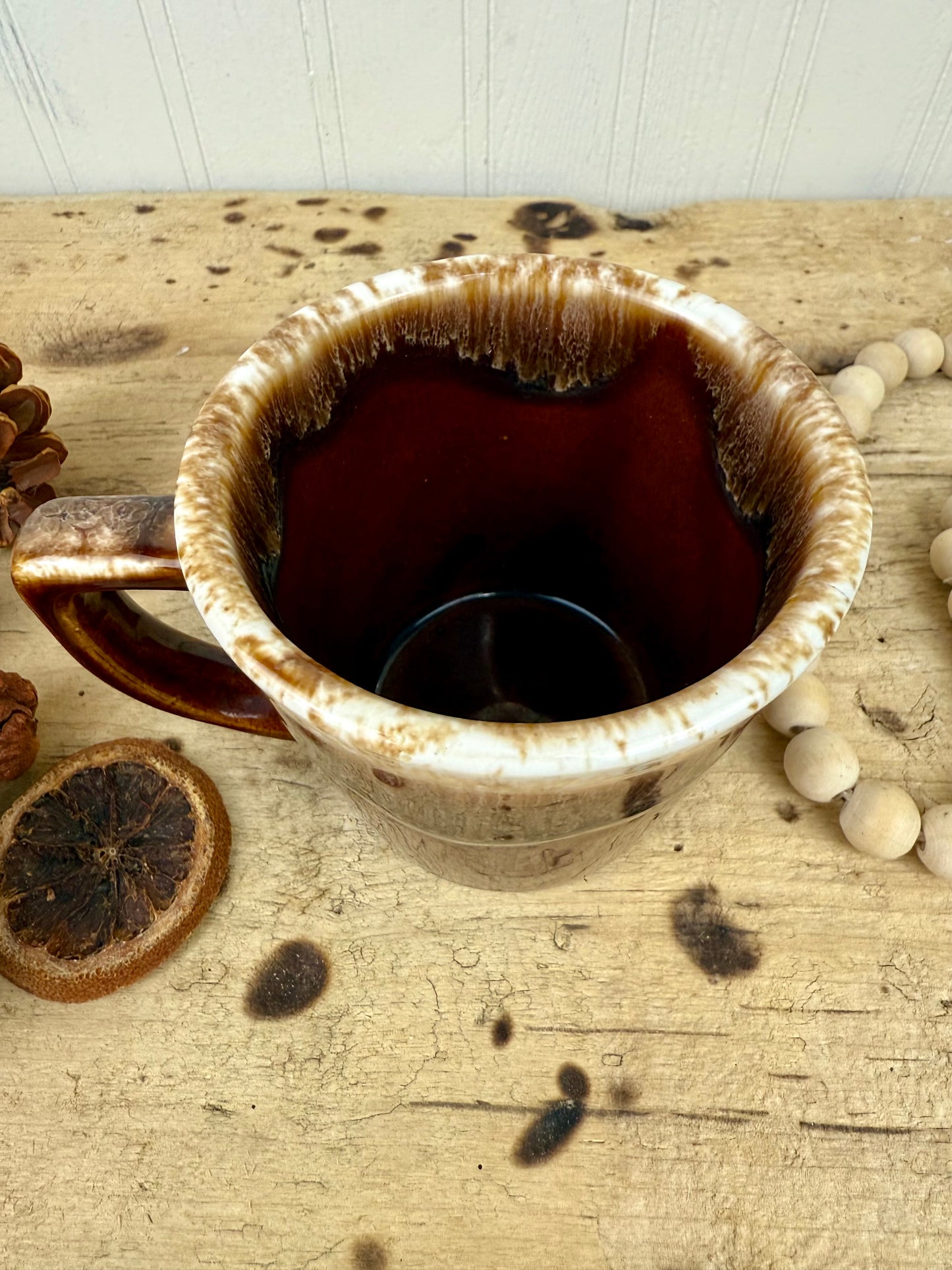 Vintage Kathy Kale Brown Drip Glaze Coffee Mug