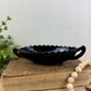 Vintage 1940’s Imperial Glass Pillar Flute Black Glass Pickle Dish