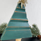Upcycled Small Vintage Trim Forest Green Christmas Tree with Gold Poinsettia