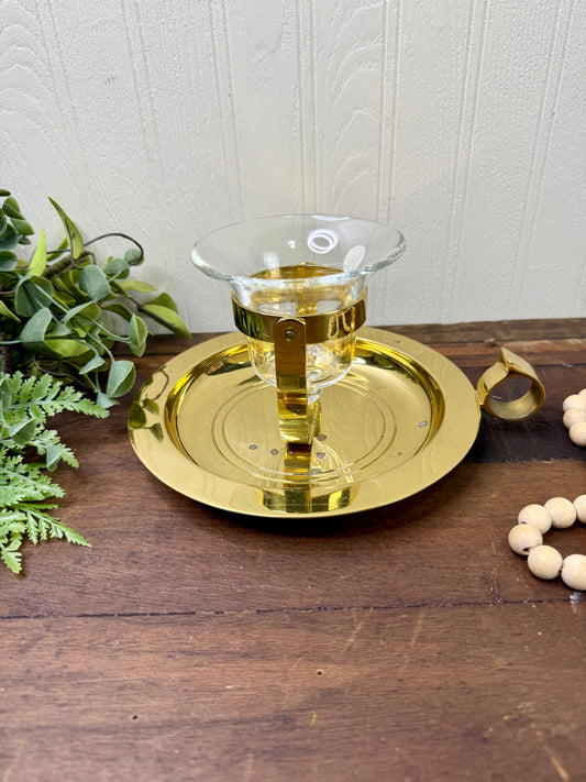 Vintage PartyLite Brass Nautical Gimbal Candle Holder