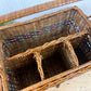 Vintage Divided Wicker Carrying Basket