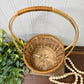 Vintage Two-Toned Wicker Basket with Handle