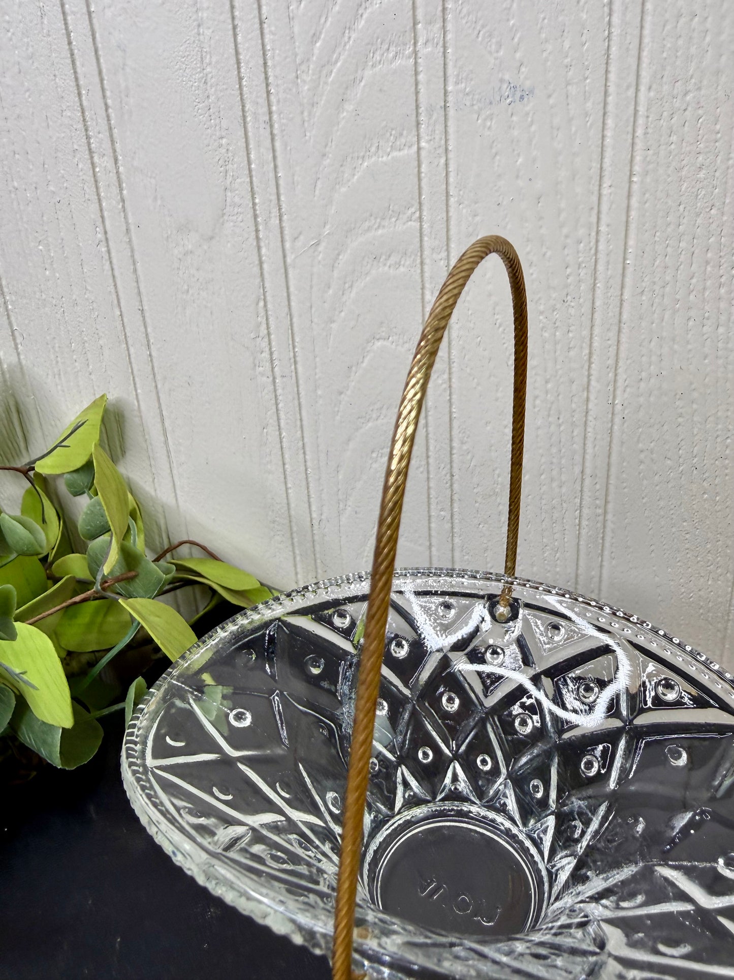 Vintage Avon Pressed Glass Trinket Basket
