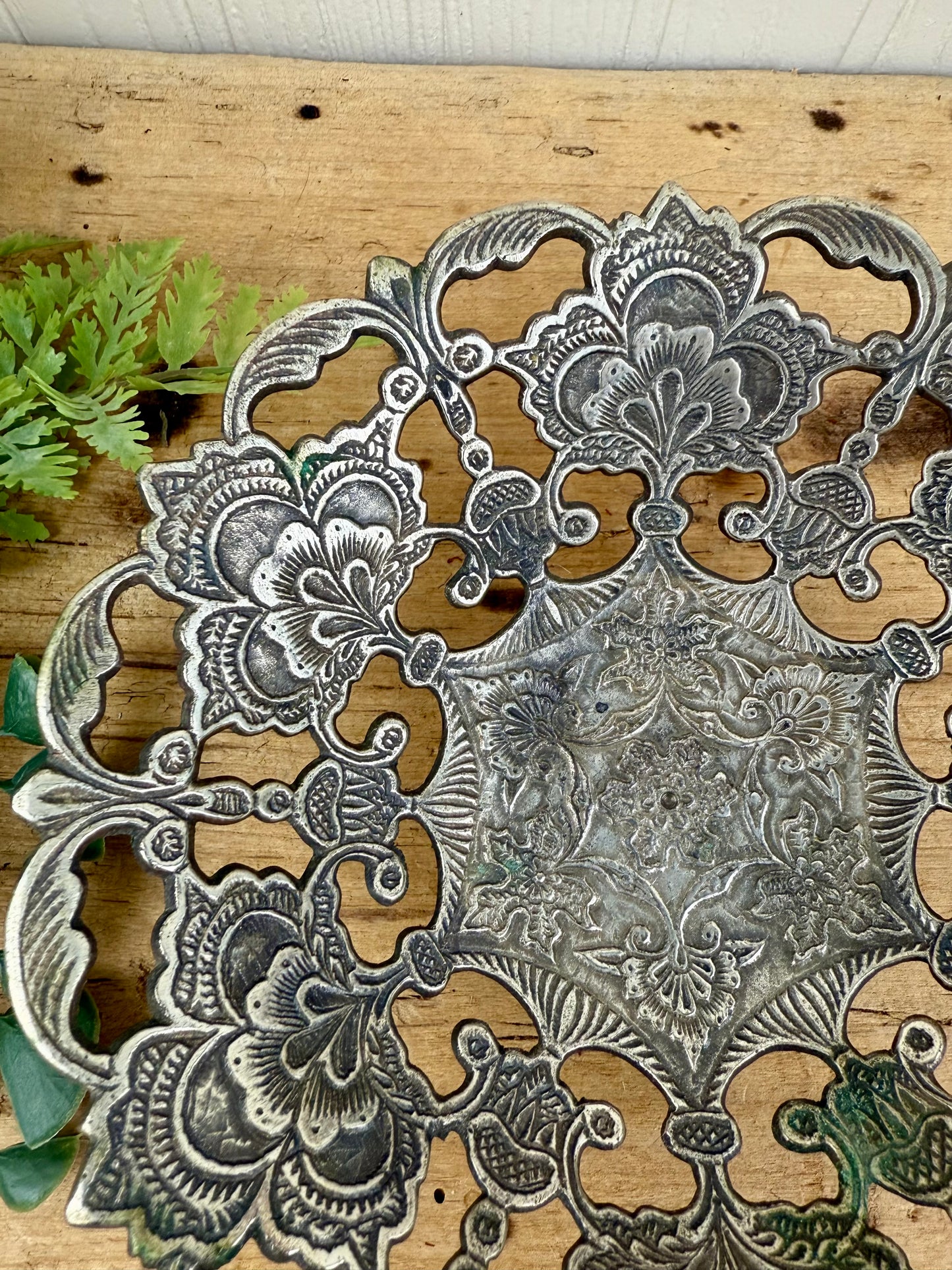 Vintage Filigree Style Footed Silver-plated Bowl