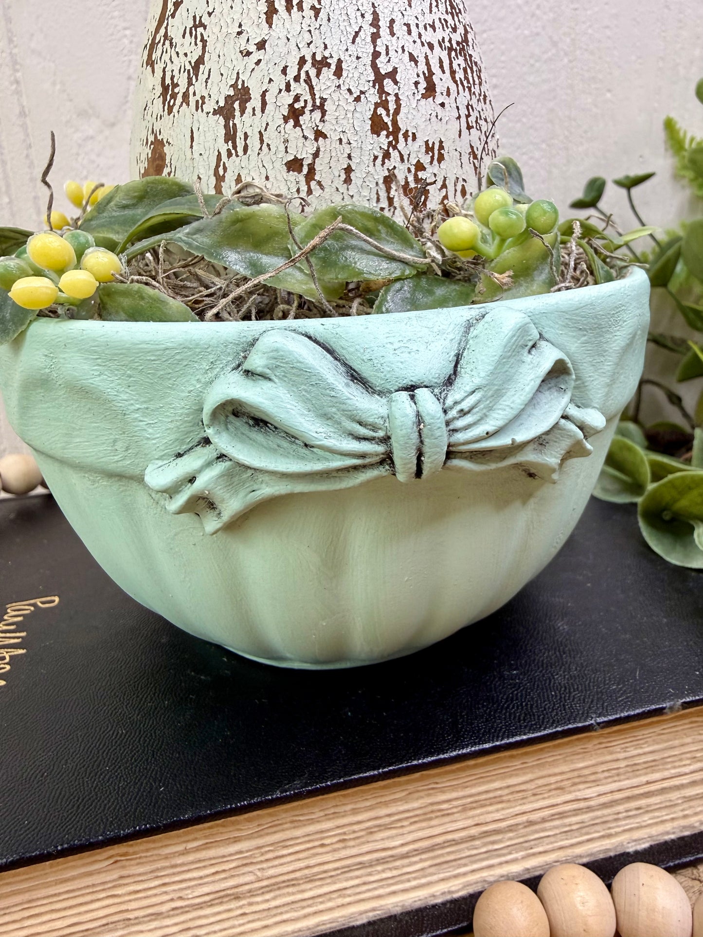 Handmade Upcycled Mint Egg Nest