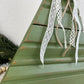 Upcycled Vintage Trim Olive Green Large Christmas Tree with Metallic Star