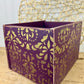 Handmade Reclaimed Wood Purple Box with Gold Details
