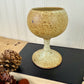 Vintage Handmade Speckled Stoneware Pottery Wine Goblet