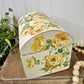 Upcycled Beige Rustic Trinket Box with Yellow Roses