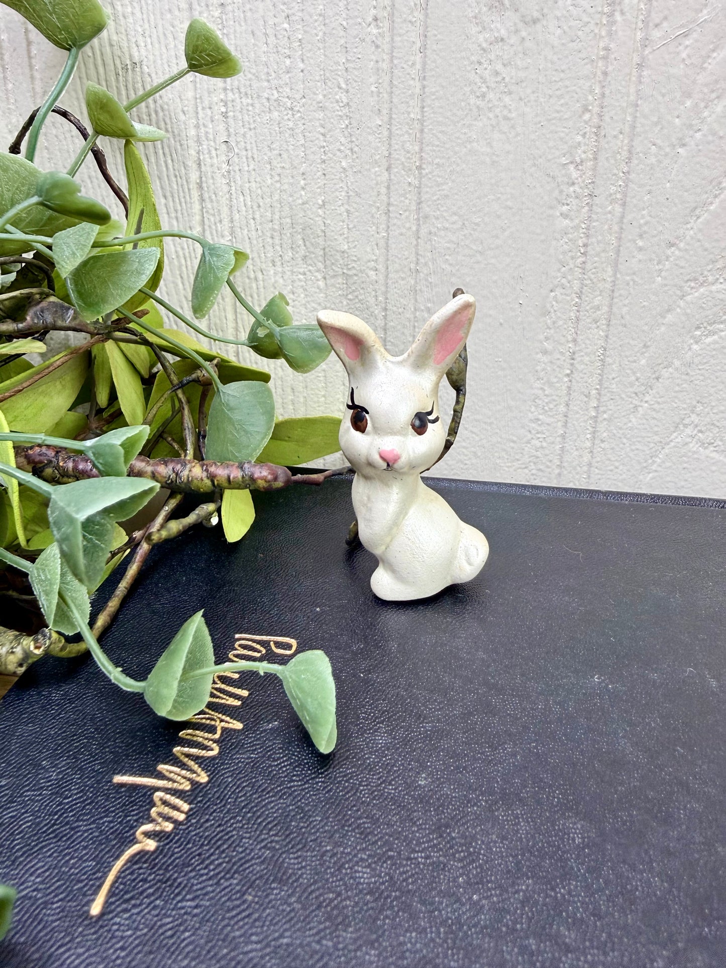 Vintage Mini Ceramic Standing Bunny Figurine