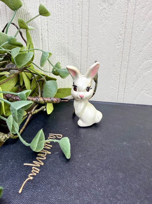 Vintage Mini Ceramic Standing Bunny Figurine