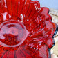 Vintage Indiana Glass Sunflower Pattern Red Bowl